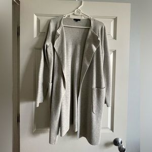 JCrew Collarless Sweater Cardigan - Grey